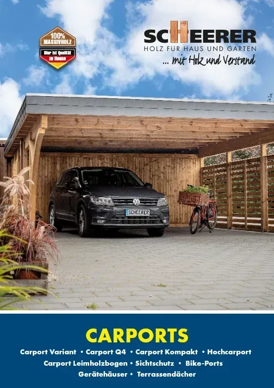 Titelseite: Scheerer Katalog Carport 2026