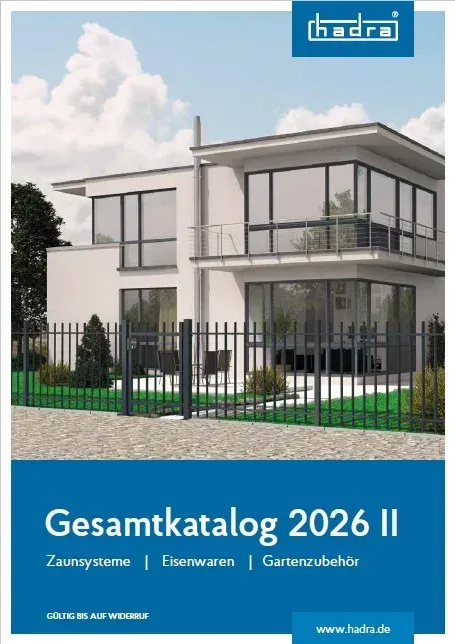 Titelseite: hadra Gesamtkatalog – Zaunsysteme
